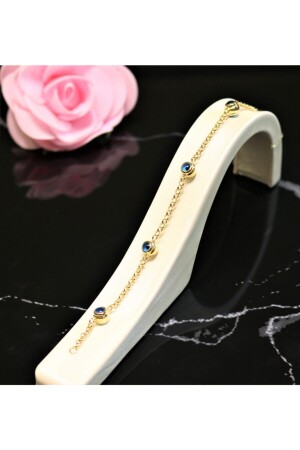 Gold Evil Eye Beaded Bracelet-tag - Güler Kuyumculuk