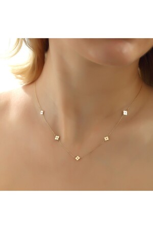 Gold Flower Necklace SV0460 - Glorria