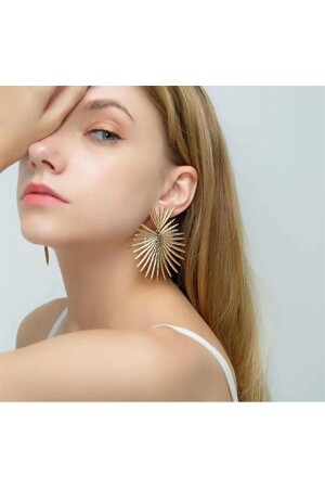 Gold Fringed Flashy Earrings - Pelin Aksesuar