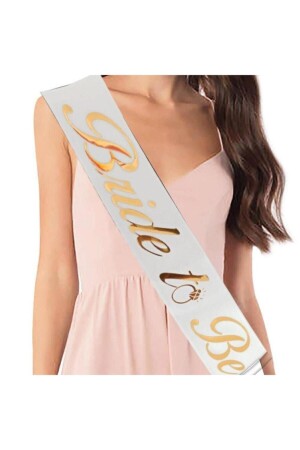 Gold Gilded Belt on White with Bride To Be Written on it, Bachelorette Party Concept - Huzur Party Store