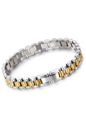 Gold Gri 316 L Çelik Parlak Ve Mat Erkek Bileklik Ed02bysr - Chavin