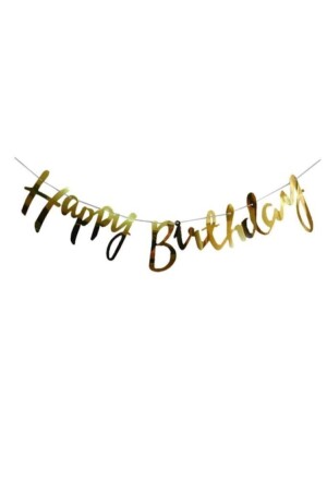 Gold Happy Birthday Banner - Partioutlet