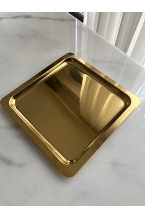 Gold Kare Servis Sunum Tepsisi 21*21cm gk02 - laysondesign