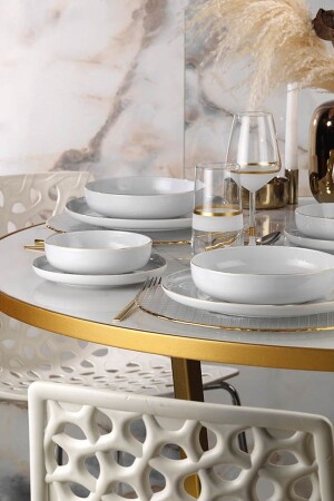 Gold Mesh Dinner Set 24 Pieces MOD24YT - Kütahya Porselen