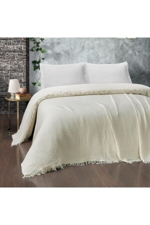الموسلين المزدوج المزدوج الجانبي غطاء السرير MIPIKM119UN21AW1 - Miespiga