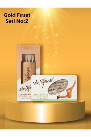 Gold Opportunity Set No. 2 Wrinkle Remover Natural Face Brush & Natural Cellulite Brush Eda - 00115 - Eda Taşpınar