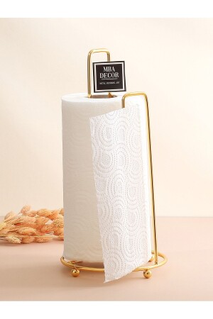 Gold Paper Towel Holder Ergonomic Design Modern Kitchen Tableware Accessory Stainless Coating Napkin Holder - Mba Decor Metal Bending Art