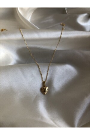 Gold Plated Collapsible Heart Necklace - Claritas Takı