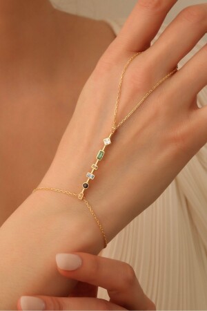 Gold Plated Colored Stone Mix Shahmeran 925 Sterling Silver - Emy By Emel Luxury Silver Jewelry