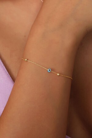 Gold Plated Evil Eye Bulk Bracelet with 925 Sterling Silver Chain - Bilsen Store