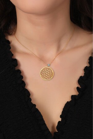 Gold Plated Flower of Life Necklace with 925 Sterling Silver Chain bilsen90 - Bilsen Store