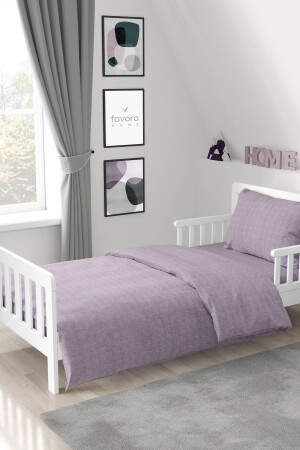 Gold Ranforce Zippered Single Duvet Cover Set - Lilac F1471 - FAVORA