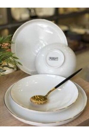 Gold Rim Bone Chına 24 Piece Dinner Set DSN 013 - ROY KING