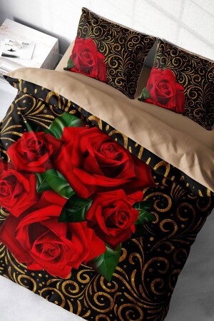 Gold & Roses 3d Double Duvet Cover Set monohome9451 - Monohome