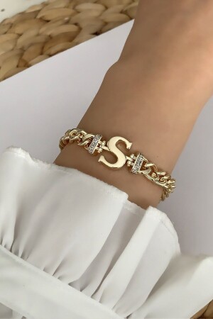 Gold S Letter Bracelet Trbilek7544 B34003 TRBİLEK7544 - Çlk Accessories