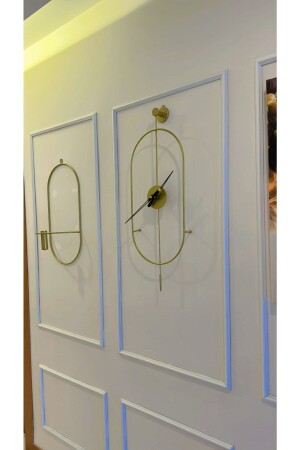 Gold Serenity Metal Wall Clock - Modern Decorative Metal Wall Clock - Metaquartz Aksesuar