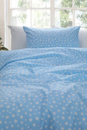 Gold Single Duvet Cover Set - Baby Blue F1463 - FAVORA