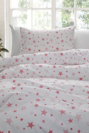 Gold Single Duvet Cover Set - Ecru - Pink F1464 - FAVORA