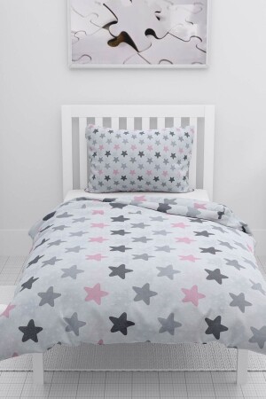 Gold Single Duvet Cover Set - White - Gray F1226 - FAVORA