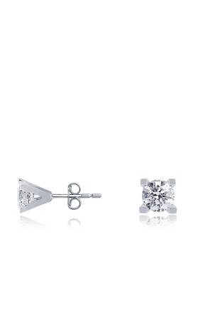 Gold Solitaire Earring - Diamond Line-Gülaylar