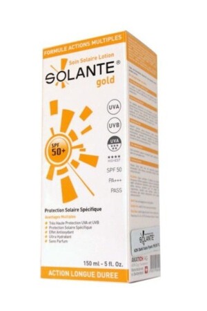 Gold SPF50+ Sunscreen Lotion 150ml 8699278480106 - Solante