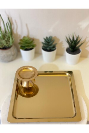 Gold Square Coffee Presentation Tray (1 PC) SM6374748 - Gaios Design