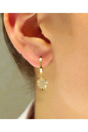 Gold Stone Tulip Earrings - Hakan Güler Kuyumculuk