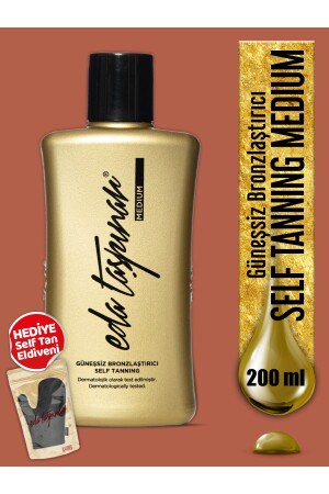 Gold Sunless Bräunungslotion Selbstbräuner – Schnelle Bräunung 200 ml. PED021 - Eda Taşpınar