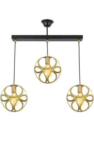 Gold Triple Modern Circle Cube Modell Pendelleuchte Kronleuchter LMBDR35383 - Lambadar