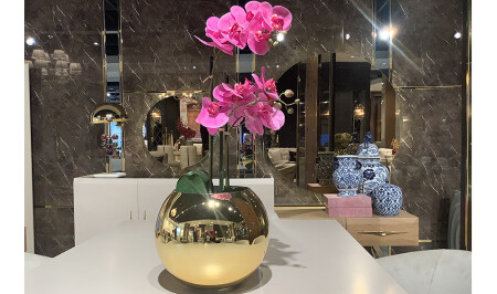Gold Vase with Flowers - 20301 - Cadde Yıldız