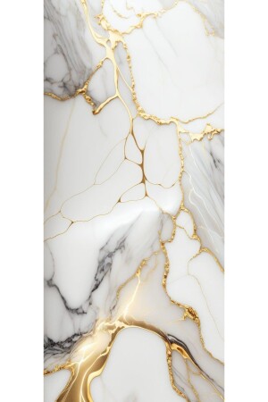 Gold Veined Marble Pattern Foil Sticker - Ev Aşkı