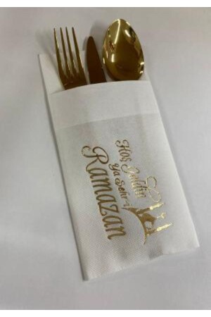 Gold vergoldet weiß Willkommen in der Stadt Ramadan Pocket Air Touch Serviette 12 Stück 40x40 - kidspartim