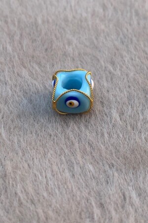 Golden Blue Eyed Small Size Filigree Hülyam Bead UCTEKMVHLYM - Bayar Gold