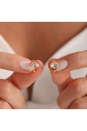 Golden Children's Earring Rainbow - Sembol Gold
