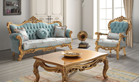 Golden Classic Living Room Set - Cadde Yıldız