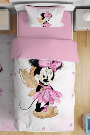 Golden Winged Mickey Patterned Single Baby Kids Bedding Set - Evpanya