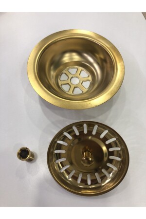 Golden Yellow Sink Strainer Set is Compatible with All Sinks Gold Sink Strainer Set - Teka
