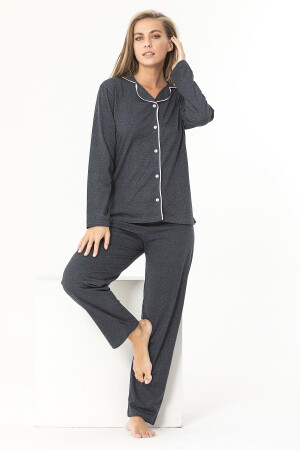 Gömlek Uzun Kol Antrasit Pijama Takımı ÖND-P-4109 - Sude HOMEWEAR