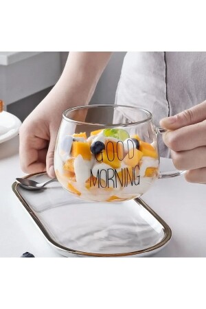 Good Morning Good Morning 400 Ml Borosilicate Glass Mug Single - Amentes