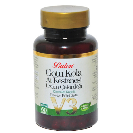 Gotu Kola Horse Chestnut Grape Seed Extract V3 60 Capsules - Balen