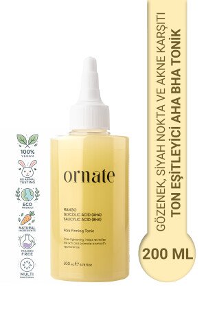 Anti-Poren, Anti-Mitesser und Akne, Tone Equalizer, aufhellendes, reinigendes Tonic Aha Bha - Ornate