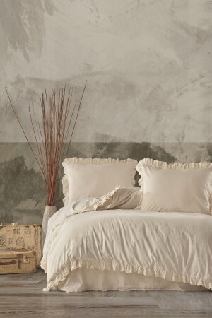 Grace 100% Cotton Ruffle Yarn Dyed Double Duvet Cover Set 200*220 PRFRCKT - Macas Home