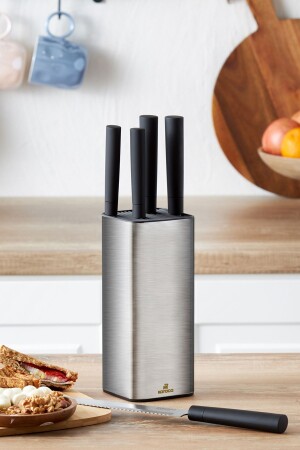 Grammy Inox 6 Piece Knife Set with Stand - Karaca