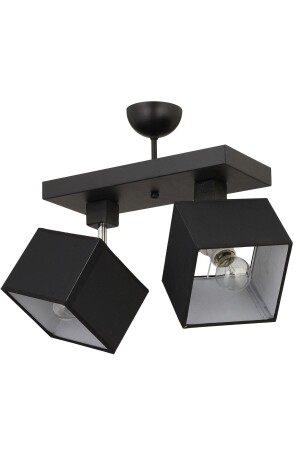 Grande 2-Lite Black Modern Corridor Kitchen Living Room Plafonier Chandelier 3626-02-BL - Apliqa