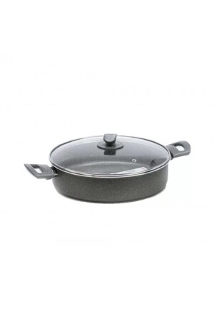 Gefüllter Granittopf - Grau/28 cm EVİDEAMSE047 - Mehtap
