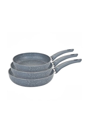 Granit-Pfannenset, Höhe 16–20–24 cm, feuerfest, antihaftbeschichtet, kratzfest, 3 Größen, versetzt verpackt - HAZARPAZAR