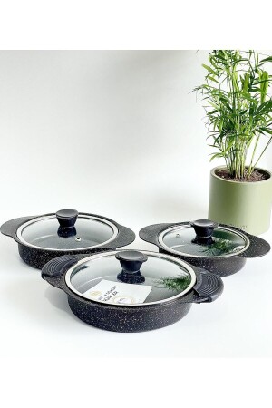 Granit Plus 3-Piece Pan Set Black DGDK7677 - Taç