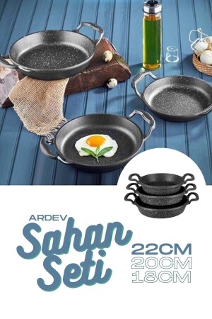 Granite 3-Piece Granite Pan Set Pan 18-20-22 ardevsahan3 - Ardev
