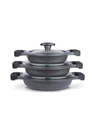 Granite 3-Piece Pan Set - Gray Covered THRSSG - ThermoAD