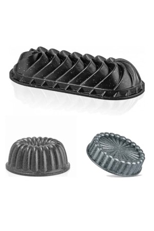 Granite Cast Tart, Baton and Closely Sliced ​​Cake Mold Set Kekset - Laviss Kitchen